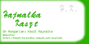 hajnalka kaszt business card